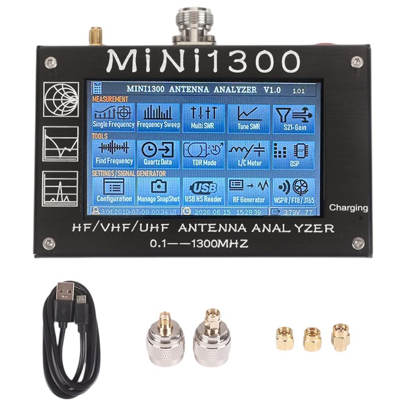 Signal Generator Spectrum Analyzer - ABUI-Mini1300 4.3Inch Vector Network Analyzer 0.1-1300Mhz