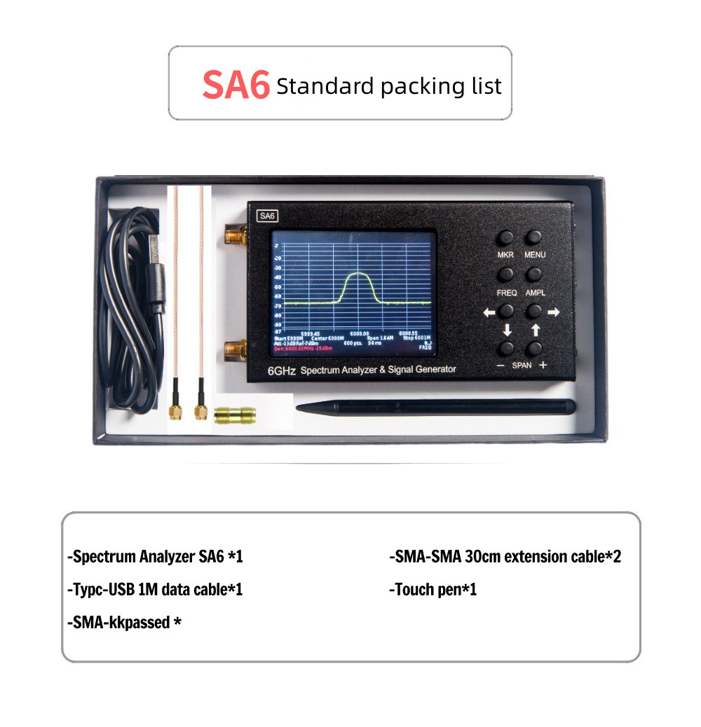 SA6 6GHz Digital Handheld Port - đánh giá và giá Signal Generator Spectrum Analyzer