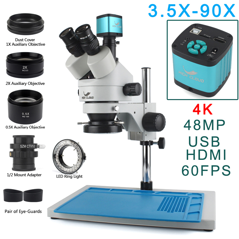 3.5X-90X Simul-Focal Stereo Tr - đánh giá và giá Stereo Trinocular Microscope Pcb