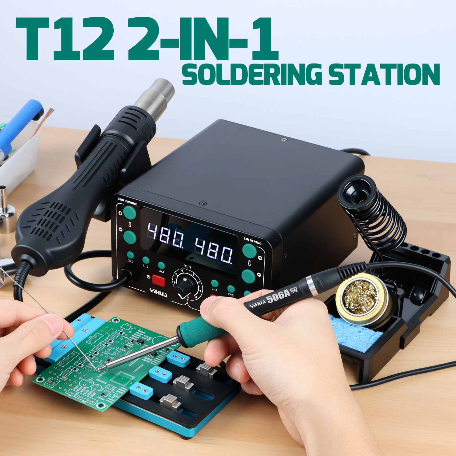 902D-IV 775W T12 Soldering Iro - đánh giá và giá Hot Air Rework Station T12