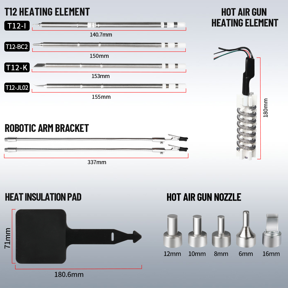 700W 2 in 1 Hot Air Soldering  - đánh giá và giá Hot Air Rework Station T12