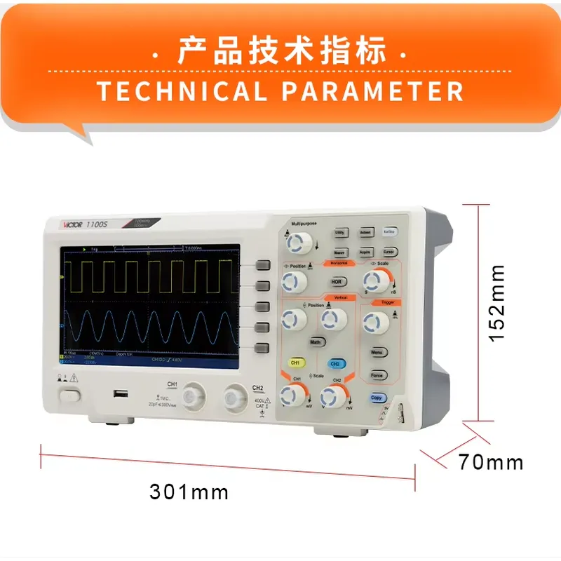 VICTOR 1100S 100 MHz Bandwidth - đánh giá và giá Digital Storage Oscilloscope 100Mhz