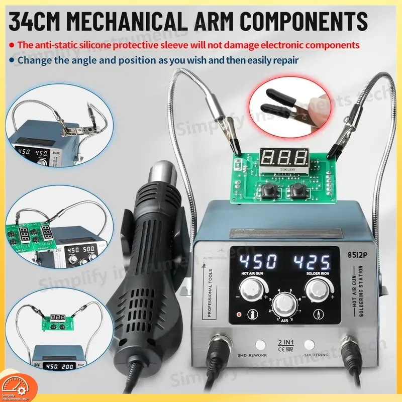 8512P Soldering Station 700W 2 - đánh giá và giá Hot Air Rework Station T12