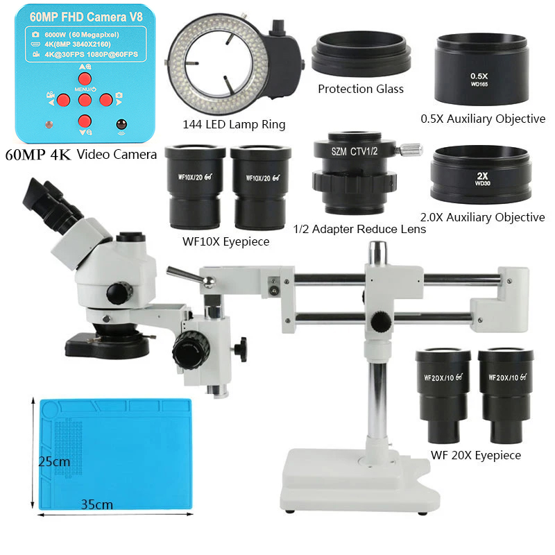 3.5X 90X 180X Simul-Tiêu Cự Đô - đánh giá và giá Stereo Trinocular Microscope Pcb