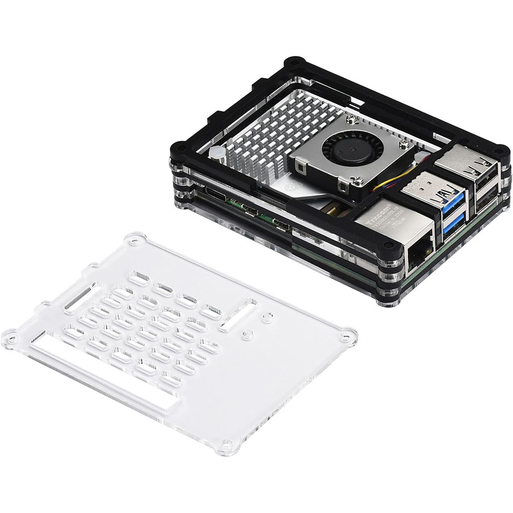 Acrylic Case with Active Coole - đánh giá và giá Raspberry Pi 5 8Gb Kit
